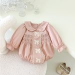 【66-90cm】ロンパース ベビー レトロ 蝶結び - 画像 (10)