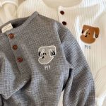 【80-130cm】スウェット 男の子 ワッフル 刺繍クルーネック - 画像 (7)