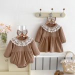 【73-110cm】ロンパースorワンピース 女の子 姉妹服 ワッフル - 画像 (7)