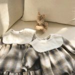 【66-90cm】ロンパース ベビー レトロ チェック柄 - 画像 (7)