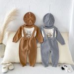 【73-100cm】サロペット＆セーター＆帽子 ベビー ニット - 画像 (9)