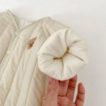 【66-90cm】ロンパース ベビー くま刺繍 中綿 防寒 - 画像 (15)