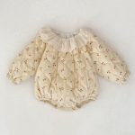 【66-90cm】長袖ロンパース ベビー フリル襟 プリント - 画像 (15)