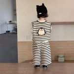 【73-110cm】ニットベスト＋パンツ 男の子  ペンギン ストライプ - 画像 (5)