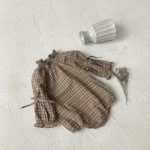 【66-90cm】ロンパース ベビー レトロ チェック - 画像 (7)