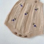 【66-100cm】ロンパースorロンパース ベビー 刺繍 透かし編み - 画像 (13)