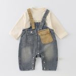 【73-110cm】セットアップ ベビー レトロ カラーバリ - 画像 (10)