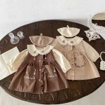 【73-110cm】シャツorワンピース 女の子 レトロ 刺繡 - 画像 (11)