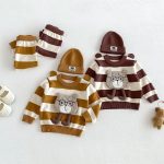 【73-100cm】セットアップ ベビー 可愛い クマ ボーダー - 画像 (5)