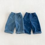 【80-130cm】パンツ 女の子 リボン付き デニム ストレート - 画像 (6)