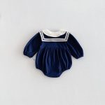 【66-90cm】ロンパース ベビー セーラー 韓国風 - 画像 (6)