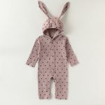 【66-90cm】ロンパース ベビー ウサギ ドット - 画像 (5)