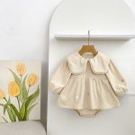 【66-130cm】ロンパースorワンピース ベビー 姉妹服 コーデュロイ フラワー - 画像 (3)
