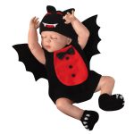 【70-100cm】ロンパース ベビー 帽子付け ハロウィン コウモリ - 画像 (6)