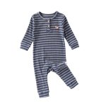 【66-90cm】オールインワン ベビー ボーダー柄 シンプル - 画像 (10)