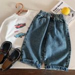 【80-130cm】ワイドパンツ キッズ デニム ゆったり シルエット - 画像 (5)