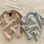 【66-90cm】オールインワン ベビー もこもこ クマ柄 - 画像 (3)