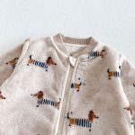 【66-90cm】ロンパース ベビー ドッグ柄 もこもこ - 画像 (8)
