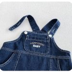 【66-90cm】トップスorサロペット ベビー 英字ロゴ デニム - 画像 (8)