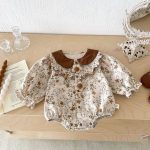 【80-90cm】ロンパース ベビー 碎花 可愛い - 画像 (5)