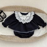 【66-90cm】ロンパース ベビー フリル襟 長袖 ワンピース風 - 画像 (5)