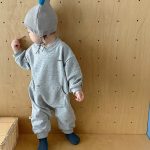 【66-90cm】長袖ロンパース ベビー お出かけ用 シンプル - 画像 (9)