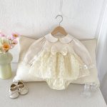 【66-90cm】ロンパース ベビー リボン付き ローズ - 画像 (5)