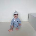 【66-90cm】ロンパース ベビー 韓国風 長袖ハート柄 - 画像 (5)