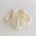 【66-90cm】ロンパース ベビー レース プリンセス - 画像 (5)