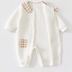 【59-90cm】ロンパース ベビー クマ柄 チェック襟 - 画像 (4)