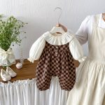 【66-90cm】セットアップ ベビー チェック パフスリープ - 画像 (7)