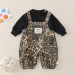 【66-100cm】セットアップ ベビー ヒョウ柄 カジュアル - 画像 (5)