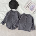 【66-90cm】ロンパース ベビー 無地 ニット - 画像 (3)
