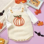 【62-86cm】ロンパース ベビー ハロウィン かぼちゃ 刺繍 - 画像 (7)
