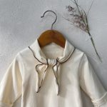 【66-90cm】長袖ロンパース ベビー リボン付き シンプル - 画像 (11)