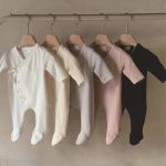 【66-90cm】オールインワン ベビー ナチュラル 無地 - 画像 (2)