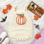 【62-86cm】ロンパース ベビー ハロウィン かぼちゃ 刺繍 - 画像 (6)