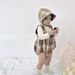 【66-90cm】ロンパースor帽子 ベビー 厚手 チェック - 画像 (15)