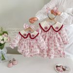 【66-130cm】ロンパースorワンピース ベビー 姉妹服 ローズ柄 - 画像 (7)