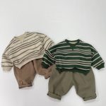 【80-130cm】トレーナー キッズ ボーダー クルーネック スウェット - 画像 (10)