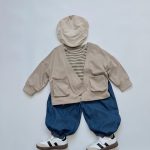 【80-130cm】パンツ キッズ ボーダー柄 薄手 イージー - 画像 (7)
