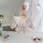 【66-130cm】 ロンパースorワンピース 女の子 姉妹服 プリンセス 総柄 - 画像 (11)