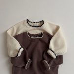 【80-130cm】セーター キッズ 配色 ニット シンプル - 画像 (6)