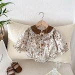 【80-90cm】ロンパース ベビー 碎花 可愛い - 画像 (2)