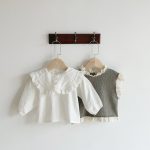 【66-73cm】ブラウス ベビー 韓国風 レース 花柄 - 画像 (3)