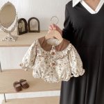 【80-90cm】ロンパース ベビー 碎花 可愛い - 画像 (4)