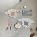 【66-90cm】ロンパース ベビー ボーダー 大容量ポケット付き - 画像 (7)