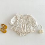 【66-90cm】ロンパース ベビー レース フラワー - 画像 (4)