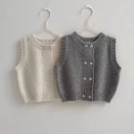 【73-100cm】ベスト ベビー ニット 無地 - 画像 (6)
