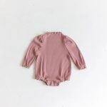 【66-90cm】ロンパース ベビー フリル リブ 無地 - 画像 (4)